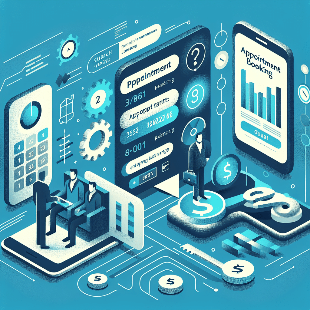 An illustrated diagram showing the key benefits and advantages of implementing appointment booking software for financial ser