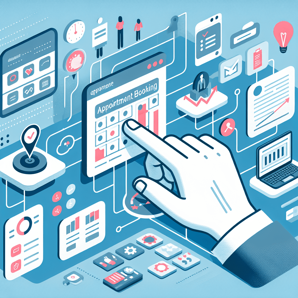 An illustrated diagram showing the key benefits and advantages of implementing appointment booking software for small busines