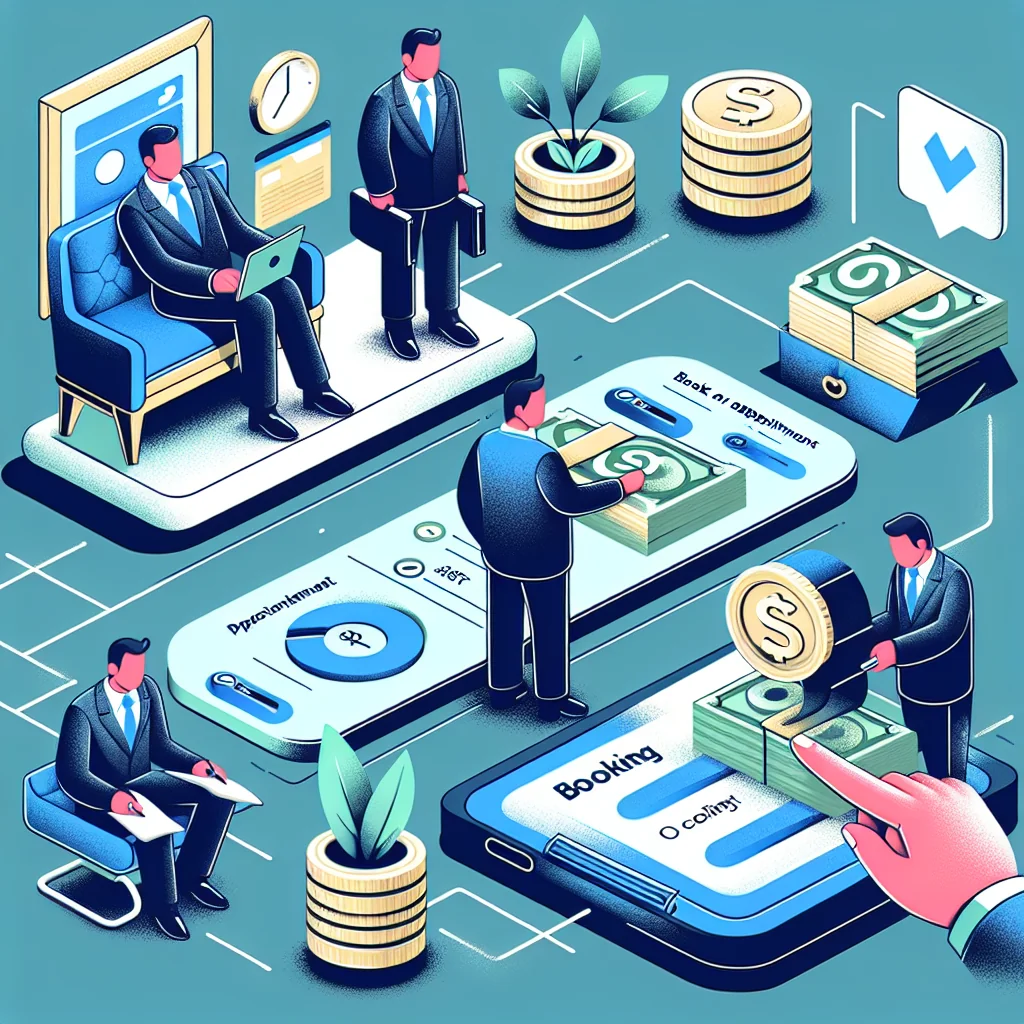 A step-by-step visual process guide demonstrating how appointment booking software for financial services works