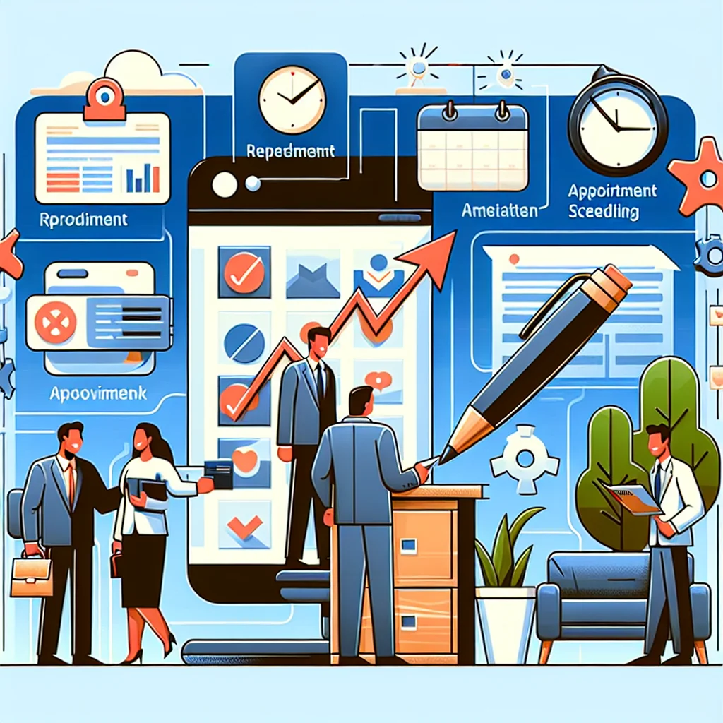 An illustrated diagram showing the key benefits of appointment scheduling for sales teams strategies