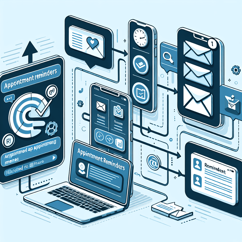 An illustrated diagram showing the key benefits and advantages of implementing automated SMS and email appointment reminders 