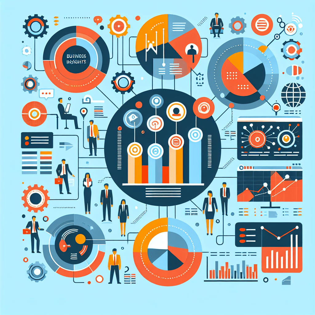 An illustrated diagram showing the key benefits and advantages of implementing business insights strategies effectively