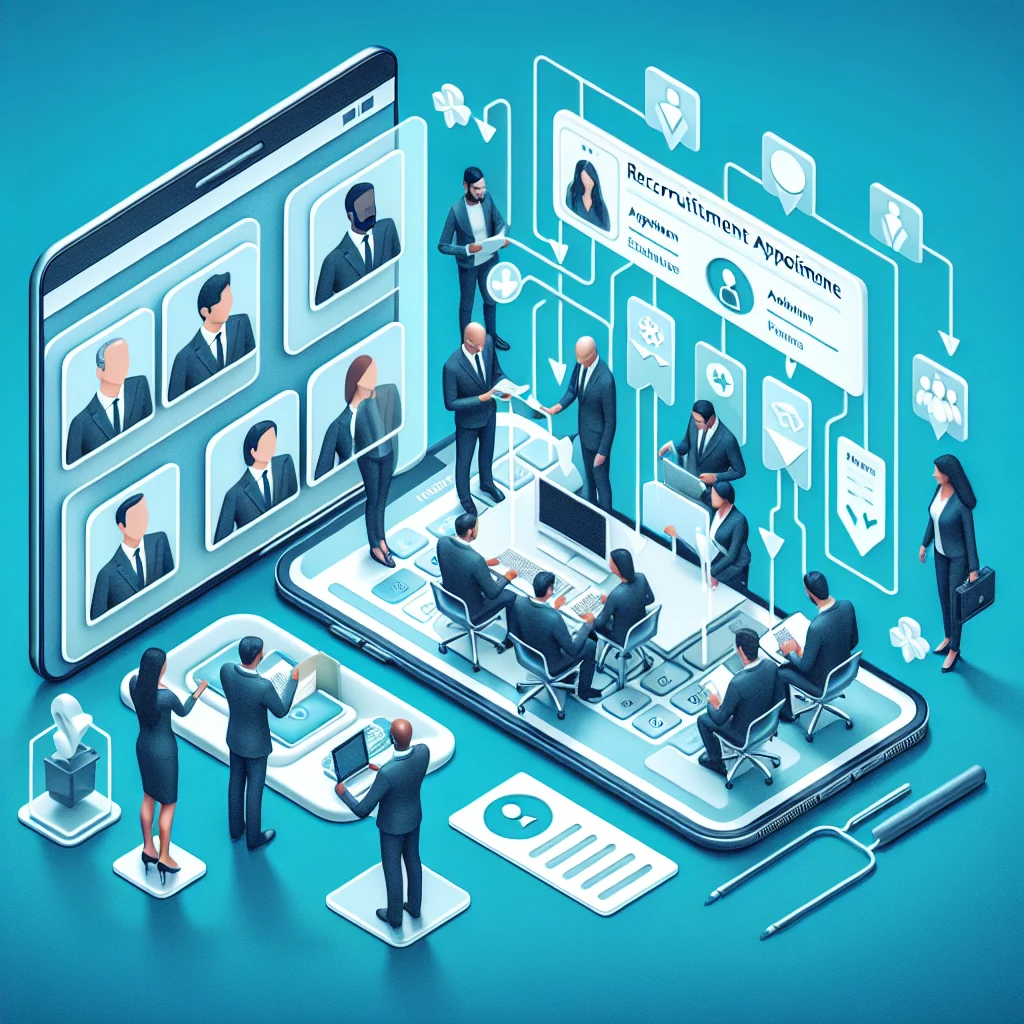 A professional team working on appointment software for recruiters and hr teams solutions in a modern office environment