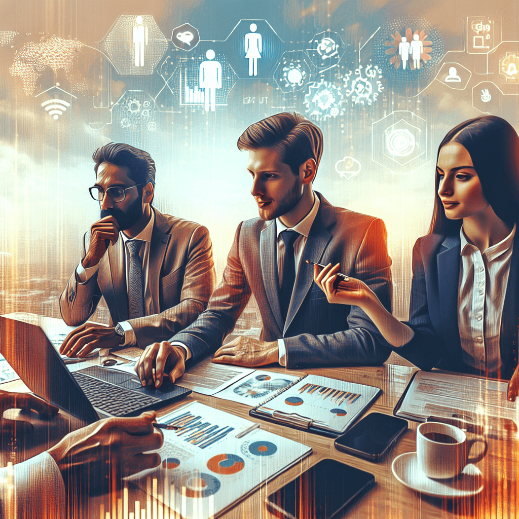 A professional team working on online appointment scheduling software solutions in a modern office environment with natural l