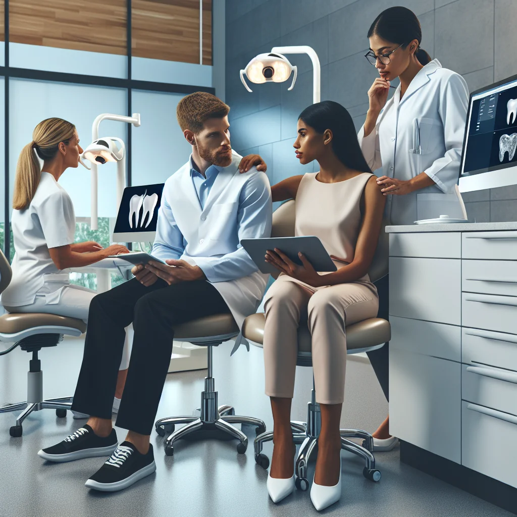 A professional team working on online scheduling for medical and dental practices solutions in a modern office environment