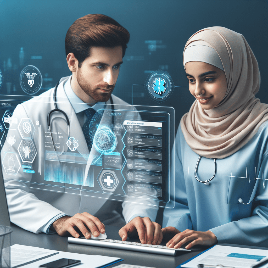 A professional team working on online scheduling for medical and dental practices solutions in a modern office environment wi