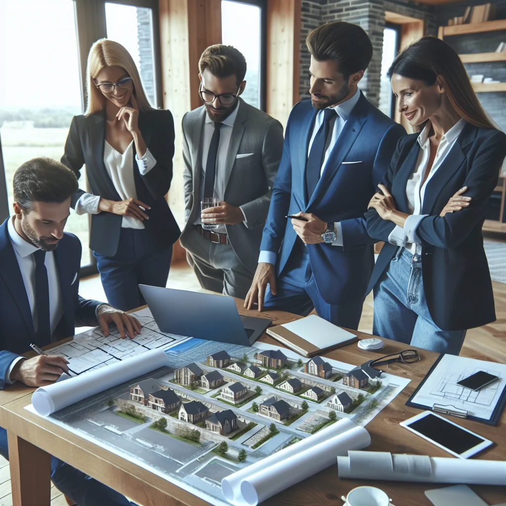 A professional team working on real estate agent appointment scheduling solutions in a modern office environment