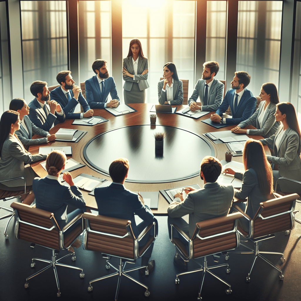 A professional team working on round robin meeting scheduling for teams solutions in a modern office environment with natural