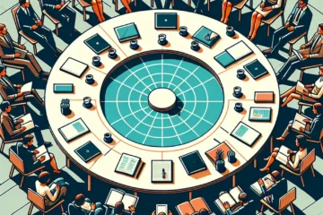 A professional team working on round robin meeting scheduling for teams solutions in a modern office environment