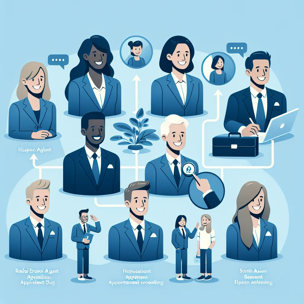 A step-by-step visual process guide demonstrating how real estate agent appointment scheduling works