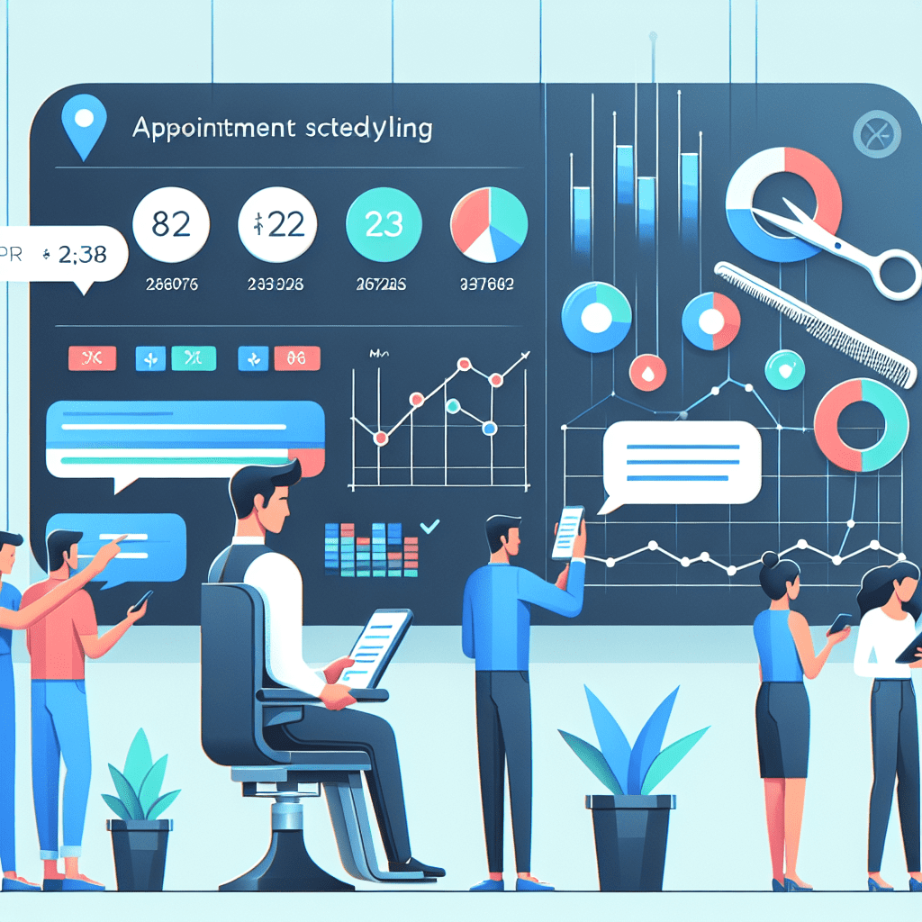 An illustrated diagram showing the key benefits and advantages of implementing appointment scheduling app for barbers and sal