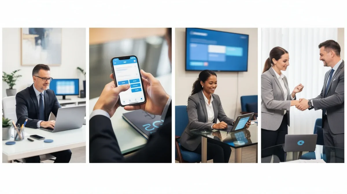 A step-by-step visual process guide demonstrating how appointment scheduling for small financial advisers 2026 works