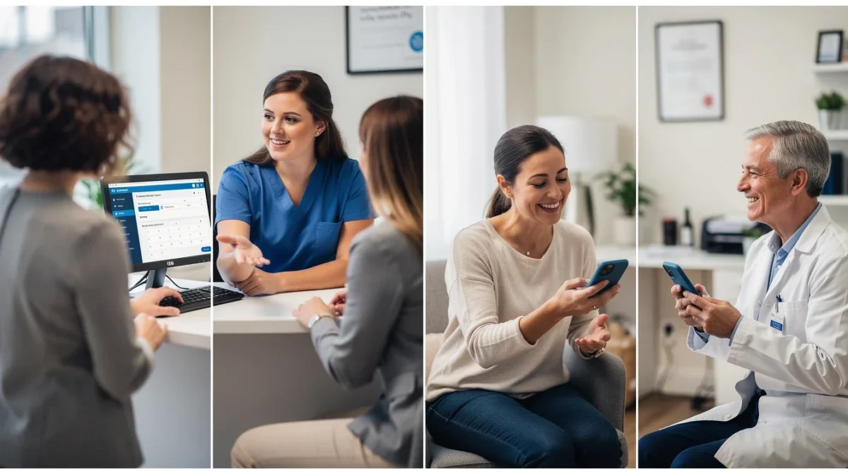 A step-by-step visual process guide demonstrating how appointment scheduling for small medical practices patient retention works