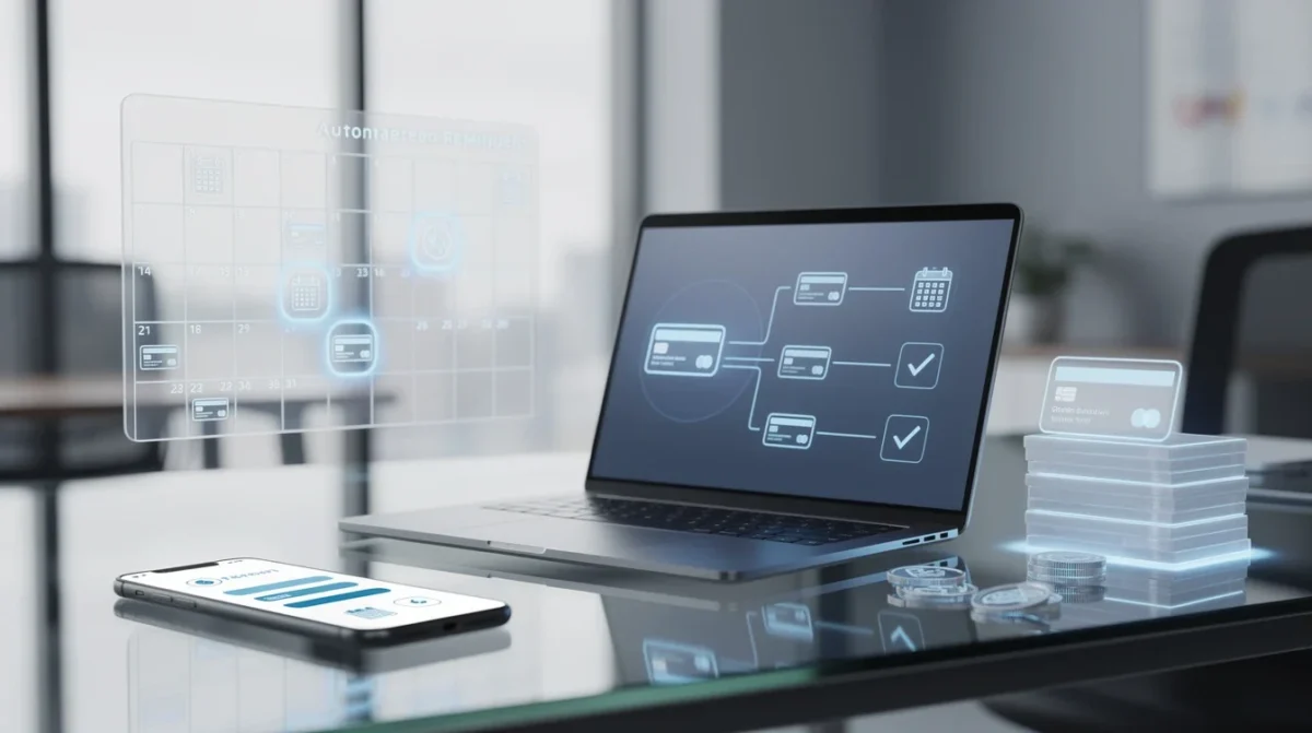 An illustrated diagram showing the key benefits of automated reminders with payment capture financial services strategies