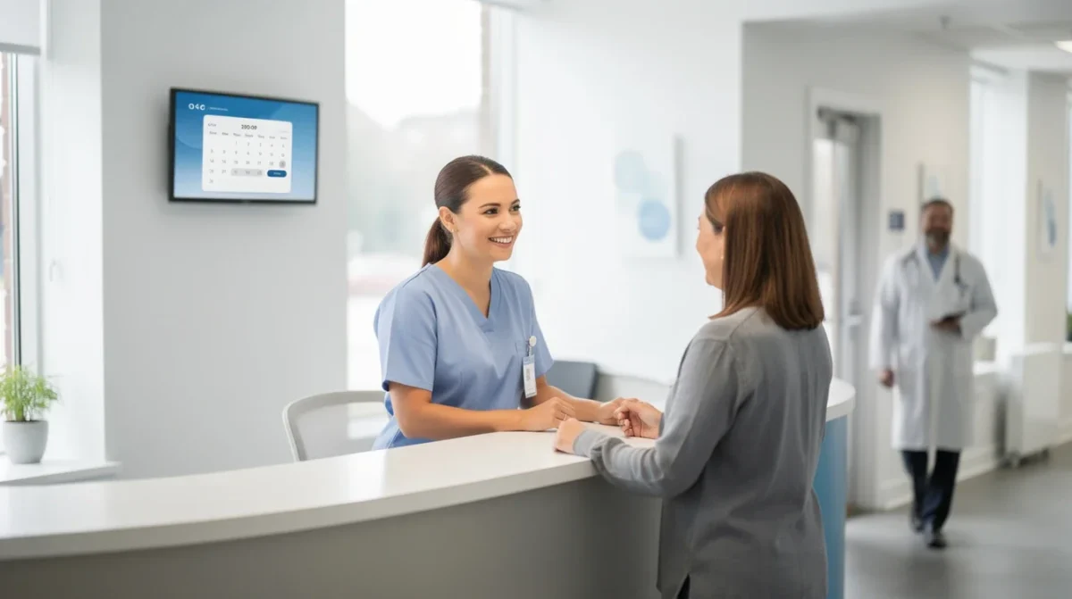 A professional team working on appointment scheduling for small medical practices patient retention solutions in a modern office environment