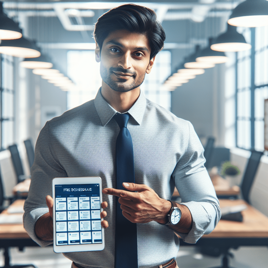 A professional team working on free scheduling tool for individuals solutions in a modern office environment with natural lig