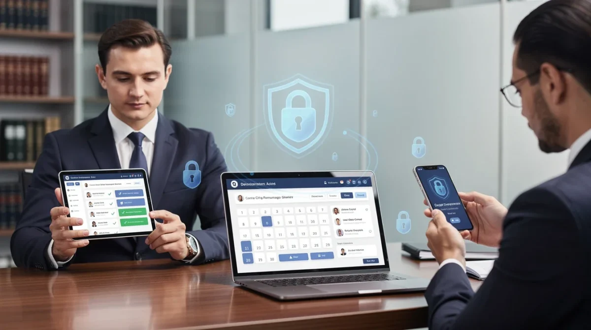 An illustrated diagram showing the key benefits of secure online appointment system for legal firms strategies