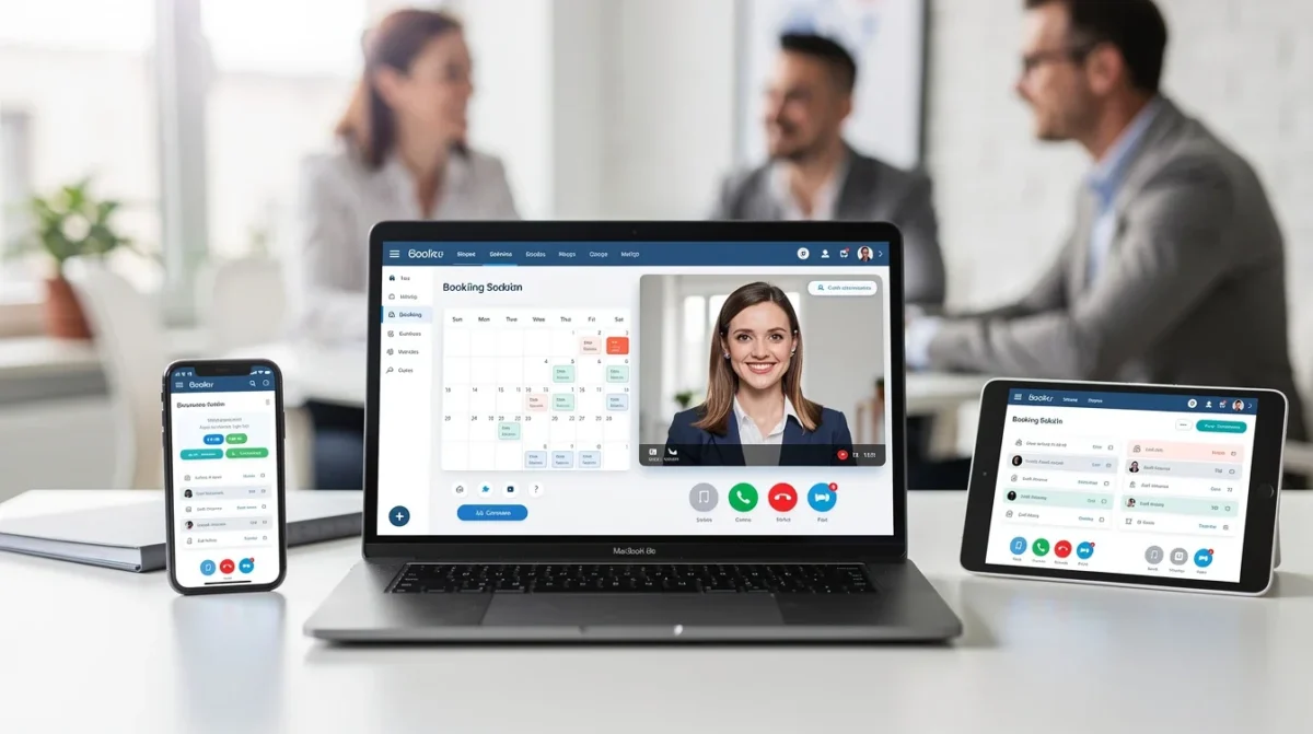 An illustrated diagram showing the key benefits of video call integration for online booking systems strategies