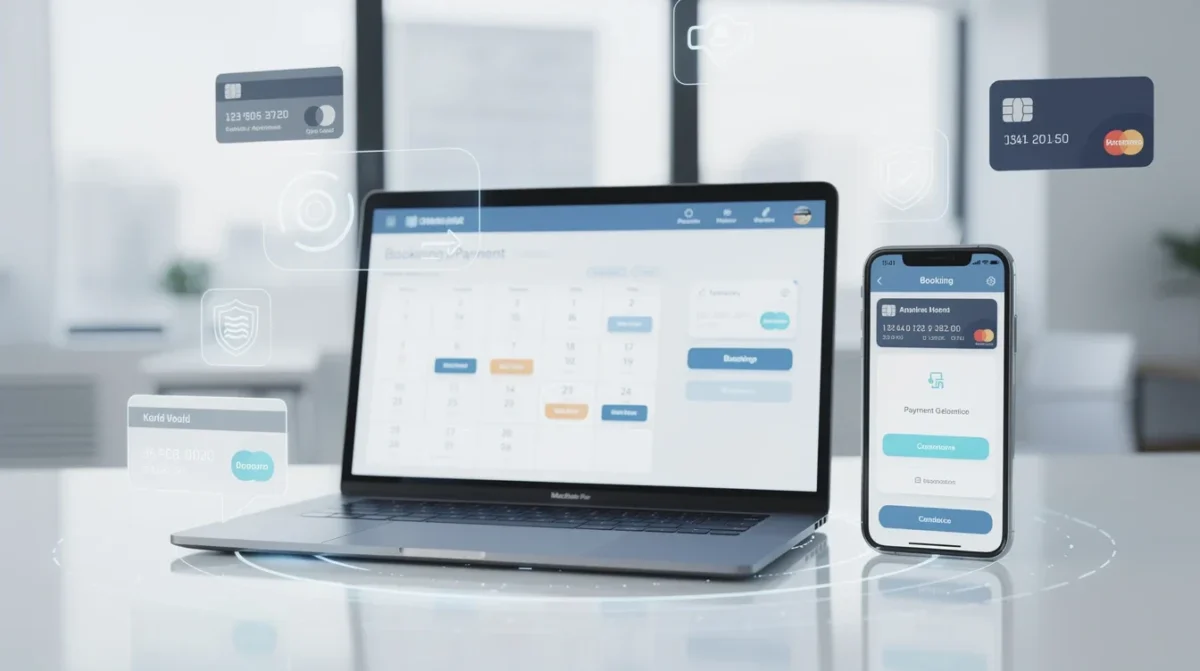 An illustrated diagram showing the key benefits of appointment software integrated payment gateways strategies