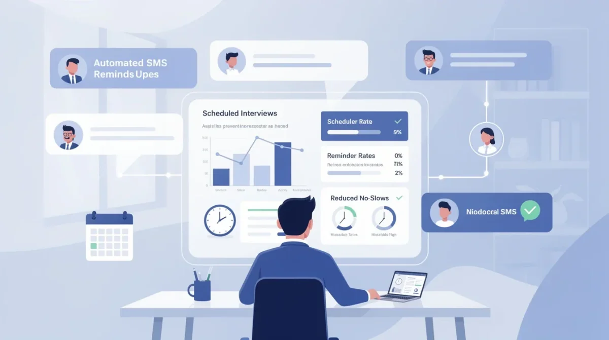 A summary infographic highlighting best practices for automated sms reminders for recruiter no-shows