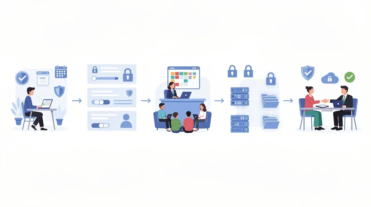A step-by-step visual process guide demonstrating how gdpr compliance appointment scheduling small law firms works