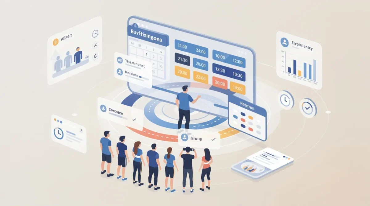 A summary infographic highlighting best practices for group appointment scheduling for personal trainers