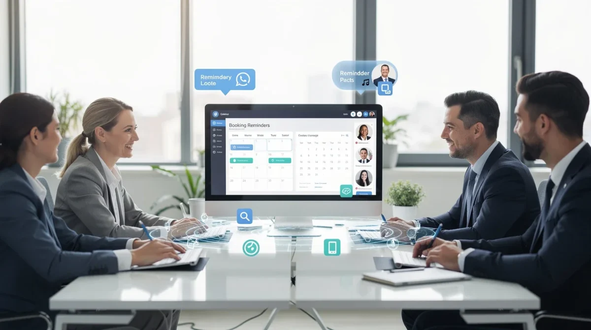 An illustrated diagram showing the key benefits of automated booking reminders crm integration strategies