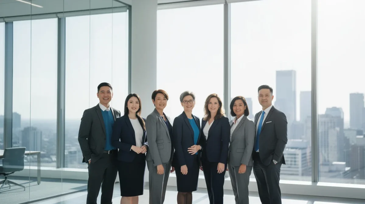 A professional team working on intelligent appointment routing for sales teams solutions in a modern office environment