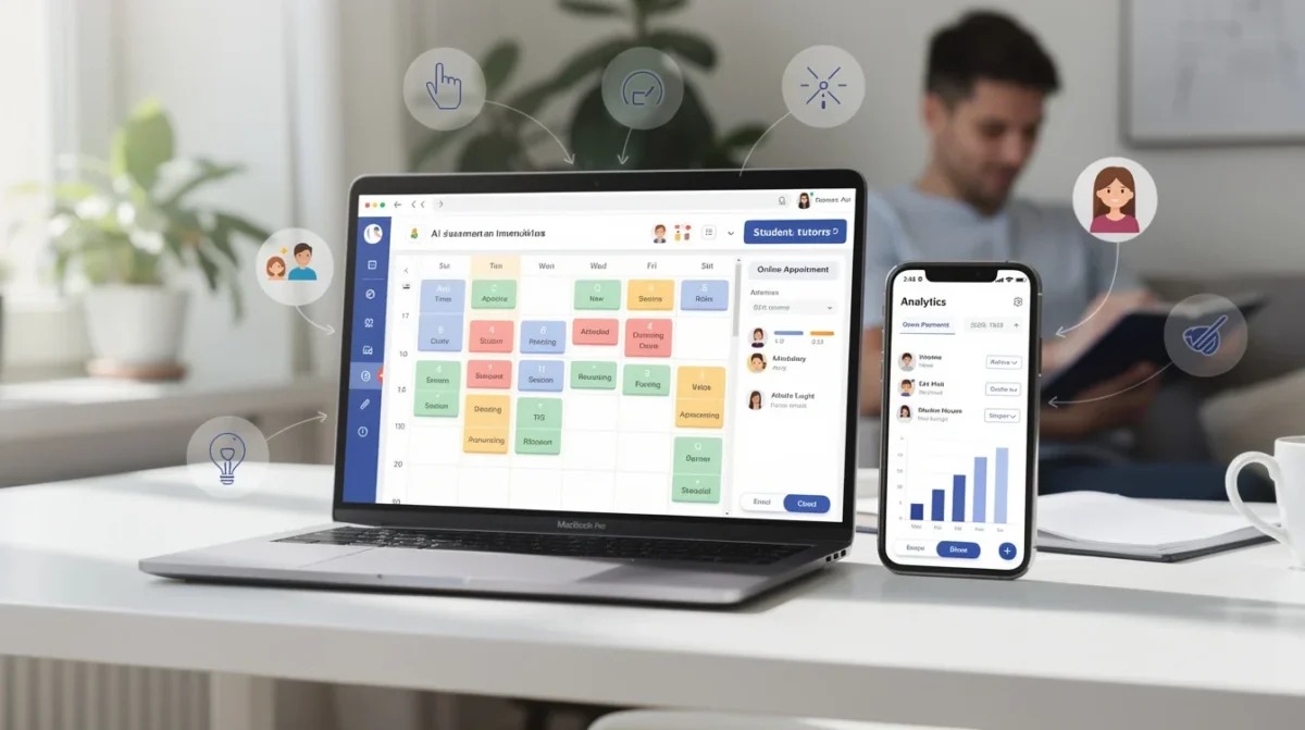 An illustrated diagram showing the key benefits of appointment scheduling software tips for independent tutors 2026 strategies