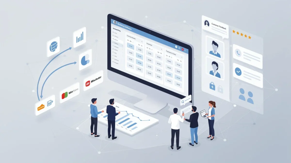 A summary infographic highlighting best practices for booking software integration with customer feedback
